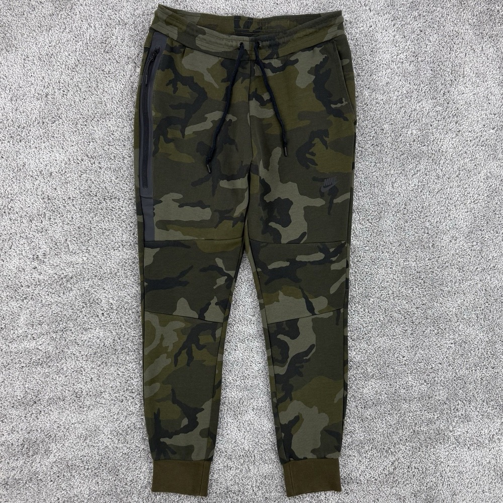 Nike Tech Fleece Camo Joggers Men's M Sweatpants Drawstrings Military Woodland